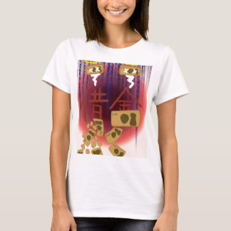 文字　借金　デザイン　背景あり T SHIRT