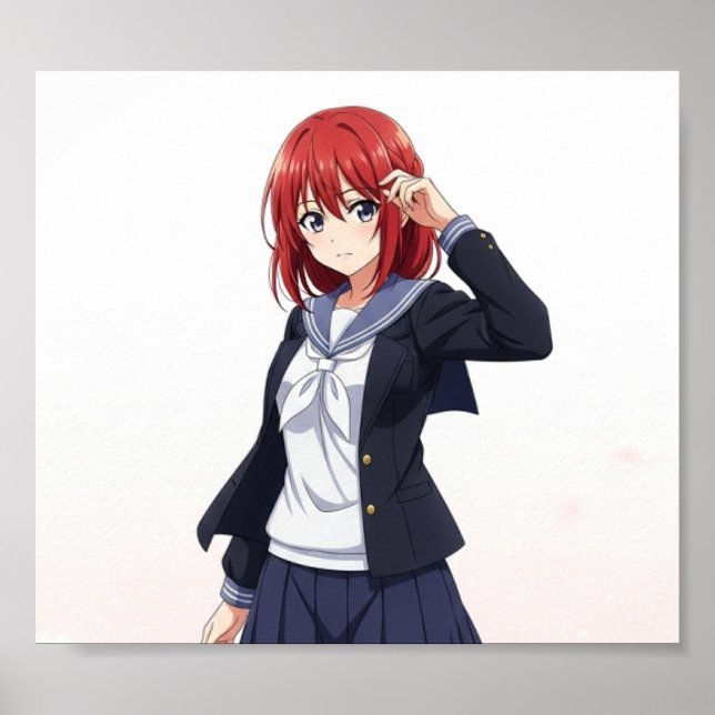 日本のアニメ風女子キャラクター POSTER (Framsidan)