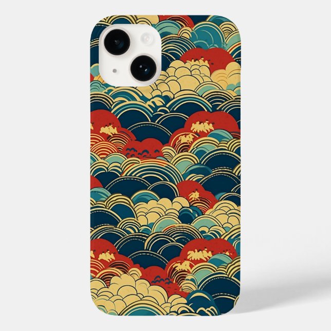 日本の伝統的なヴィンテージデザインを使用したアート作品　雲 (Baksida)