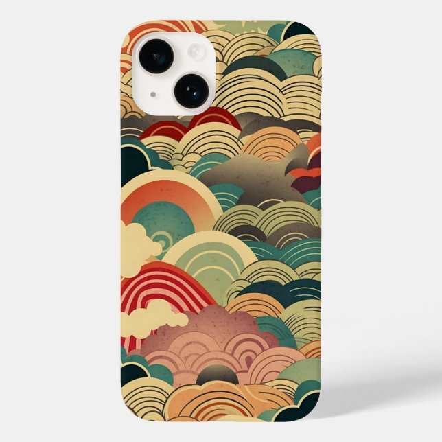 日本の伝統的なヴィンテージデザインを使用したアート作品　雲 (Baksida)