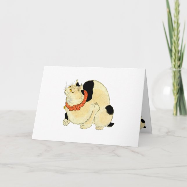 日本猫 japansk katt för 国芳, Kuniyoshi, Ukiyo-e Kort (Framsida)