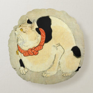日 猫, 国 japansk 芳, Kuniyoshi, Ukiyo-e Rund Kudde