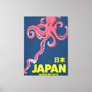 日 Japansk vintage Squid-reseaffisch Canvastryck