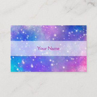 星がキラキラ輝く宇宙のイラストを使った名刺 VISITKORT