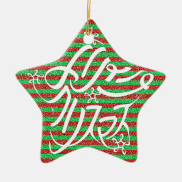 星形メリークリスマスのタイポグラフィーと他8言語 JULGRANSPRYDNAD KERAMIK