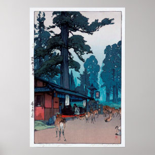 春 日 大 の 鹿, Hjort av Kasuga Shrine, Hiroshi Yoshida Poster
