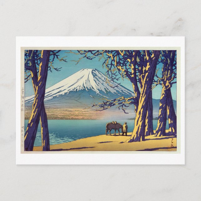 晩 秋 の 富 山, Mt.Fuji på hösten, Hasui Kawase, Woodcu Vykort (Framsida)