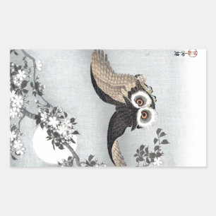 月 と フ ロ ウ, 古 anbud flygande Uggla & Måne, Koson, U Rektangulärt Klistermärke