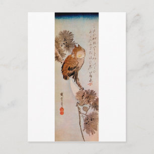 月 夜 の み ず く, bud Moonlight Uggla, Hiroshige, Ukiyo Vykort