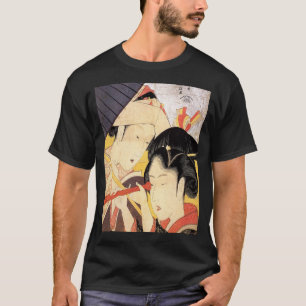 望遠鏡を覗く女 北斎flicka med teleskop, Hokusai, Ukiyo-e T Shirt