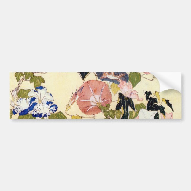 朝 顔, 北 Godmorgon Glory, Hokusai, Ukiyo-e Bildekal (Framsidan)