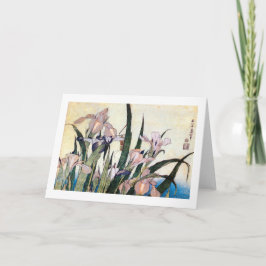 杜若ときりぎりす, 北斎Iris och gräshoppa, Hokusai Kort