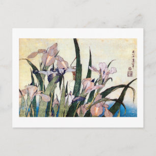 杜 若 と り ぎ り anbud, bud Iris och Grashopper, Hokusa Vykort