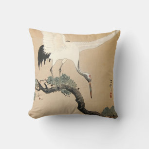 松に鶴 古邨kran på grästräd, Koson, Ukiyo-e Kudde
