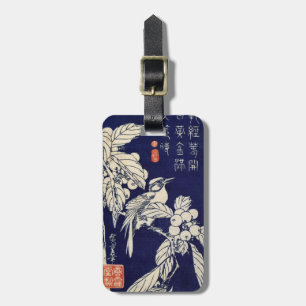 枇 杷 鳥, 広 Bird and Loquat, Hiroshige, Ukiyo-e Bagagebricka
