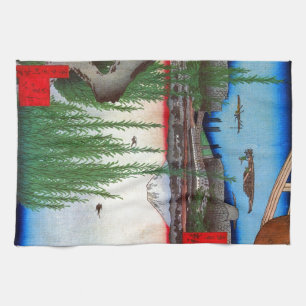 柳と富士, 広重pil och Mount Fuji, Hiroshige, Ukiyo-e Kökshandduk