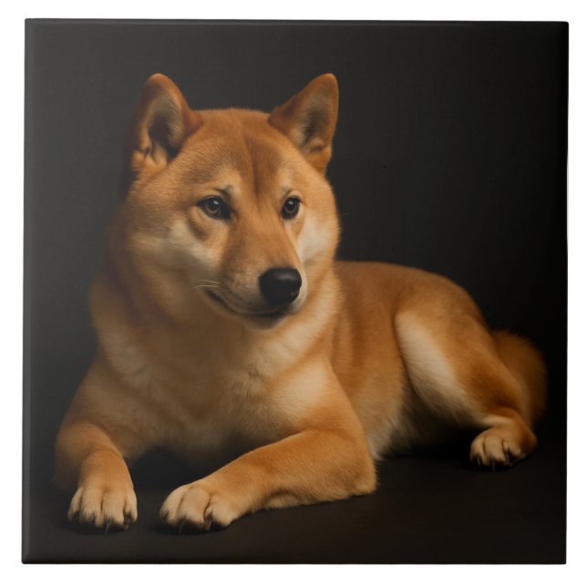 柴犬ポートレート – Shiba Inu Art Kakelplatta (Framsidan)