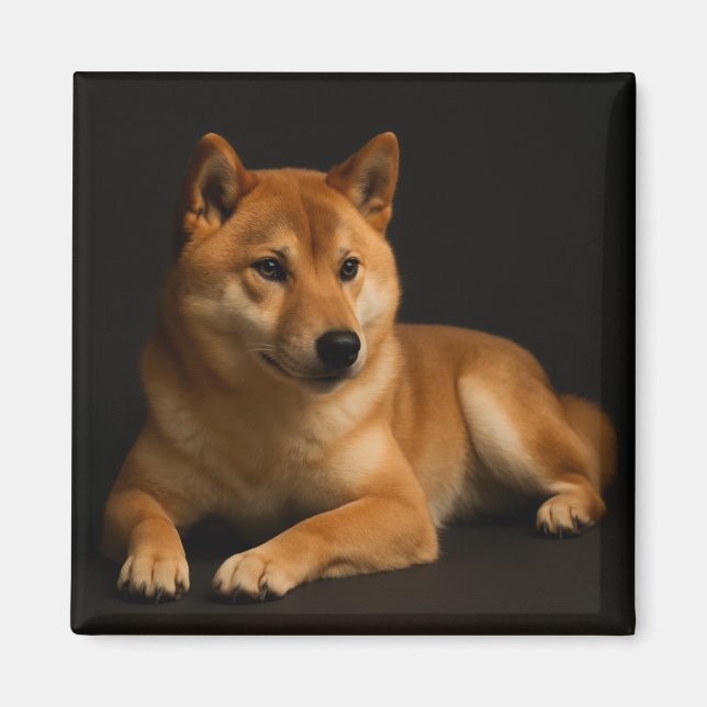 柴犬ポートレート – Shiba Inu Art Magnet (Framsidan)