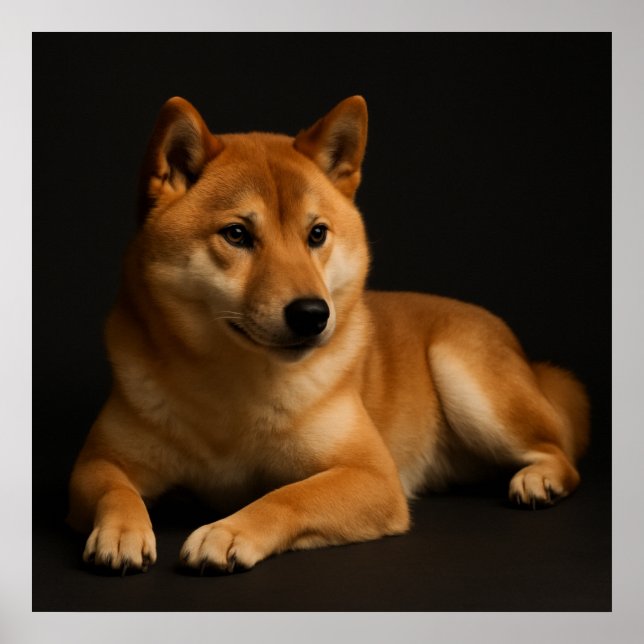 柴犬ポートレート Shiba Inu Art Poster (Framsidan)