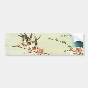 桃 の に 燕, 広 Blommar och Svälj 重, Hiroshige Bildekal