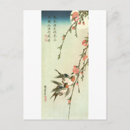 桃 の に 燕, 広 Blommar och Svälj 重, Hiroshige Vykort