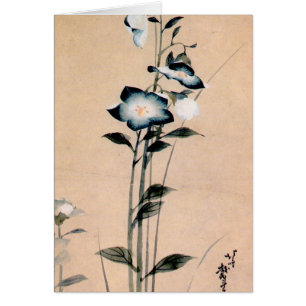 桔 梗, 北 kinesisk klockblomma, Hokusai Ukiyo-e Hälsningskort