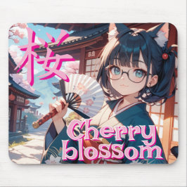 桜と猫耳の少女と扇子 MUSMATTA