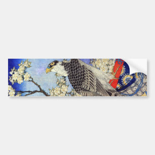 桜にハヤブサ, falk & körsbärsröda blommar, Hokusai, Bildekal