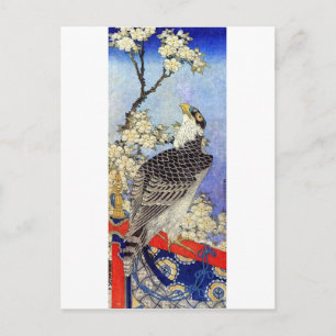 桜 に ハ ブ, Blommarna Falcon & Cherry, Hokusai, Ukiyo Vykort