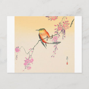 桜 鳥, 小 原 古 Blommarna Bird & Cherry, Ohara Koson Vykort