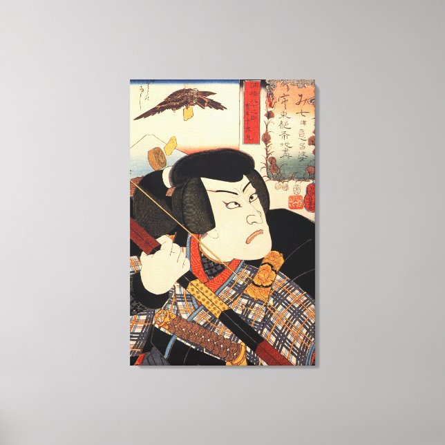 歌 舞 伎 者, 国 Kabuki Actor, Kuniyoshi, Ukiyo-e Canvastryck (Framsida)