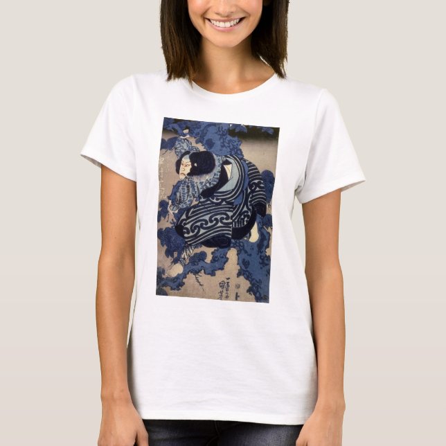 歌 舞 伎 者, 国 Kabuki Actor, Kuniyoshi, Ukiyo-e Tee (Framsida)