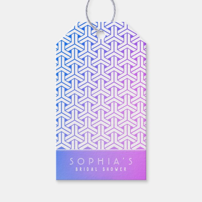 毘沙門亀甲 Bishamon Kikko Japansk KIMONO Presentetikett (Framsidan)