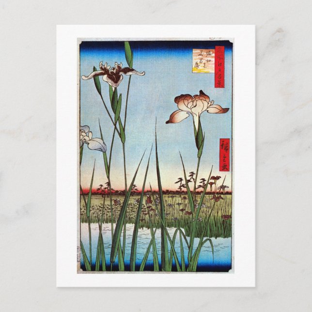 江戸の菖蒲 広重Iris av Edo, Hiroshige Vykort (Framsida)
