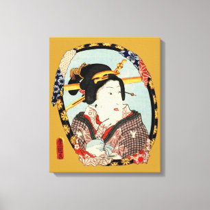 江 戸 の 舞 役 anbud, anbud Edo Kabuki Actor, Toyokuni, Canvastryck