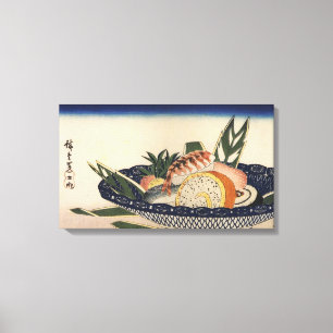 江 戸 前 司, 広 Sushi Bowl, Hiroshige, Ukiyo-e Canvastryck