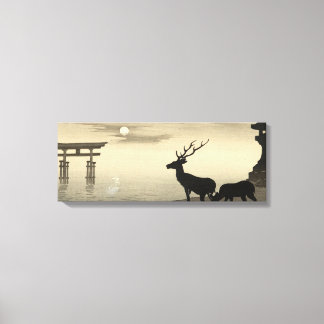 浮世絵キャンバス ukiyoe 小原古邨 「安芸の宮島」 キャンバスプリント canvastryck