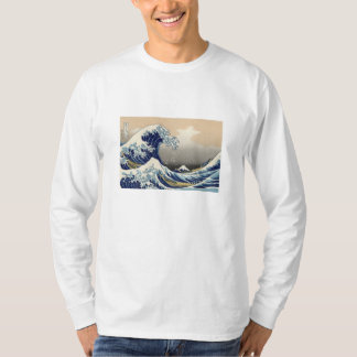 浮世絵長袖Tシャツ Ukiyoe T-Shirt 葛飾北斎 「富嶽三十六景 神奈川沖浪裏」