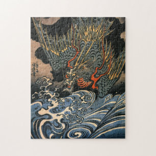 海龍 国芳, havsdrake, Kuniyoshi, Ukiyo-e Pussel