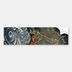 海 龍, 国 芳, Sea Dragon, Kuniyoshi, Ukiyo-e Bildekal