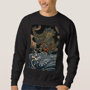 海 龍, 国 芳, Sea Dragon, Kuniyoshi, Ukiyo-e Långärmad Tröja