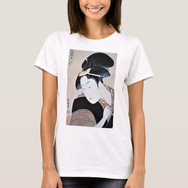 深 く 恋,歌 麿 djupt Gömt Kärlek, Utamaro, Ukiyoe Tee (Framsida)