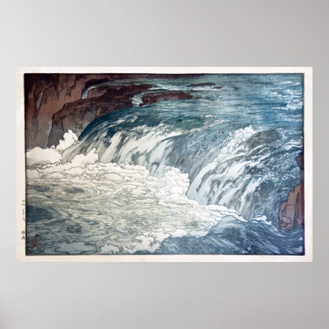 渓, Rapids, Hiroshi Yoshida, Woodcut Poster (Framsidan)