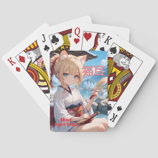 温泉にきた猫耳娘の少女 CASINOKORT (Baksidan)