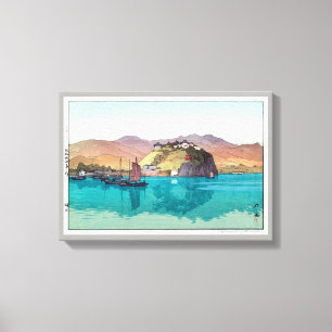 湖, 口, Hukou, China, Hiroshi Yoshida, Woodcut Canvastryck