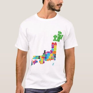 漢字で構成された日本地図 T SHIRT