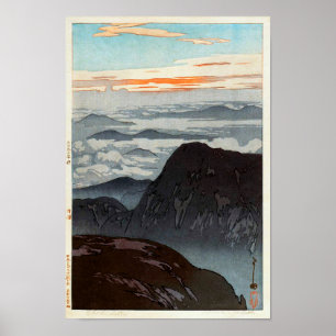 烏 帽 子 の, Eboshi, Hiroshi Yoshida, Woodcut, 岳 Poster