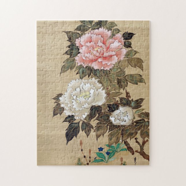 牡 丹, 其 Peony, Kiitsu, Japan Art Pussel (Vertikal)
