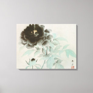 牡 丹, 速 水 御 Peony, Gyoshū, Jpanese Art Canvastryck