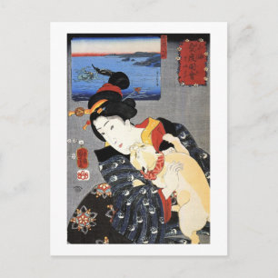 猫と女, 国芳 猫と女, 国芳 浮世絵 VYKORT